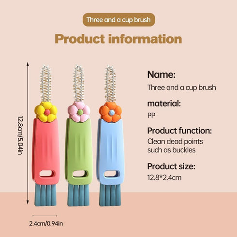 Shrunqi 3 1 1 in Cup Lid Cleaning Brush, Multifunctional Cleaning Brush Portable Cup Lid Cleaner for Bottle Gap Tight