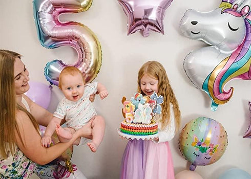Unicorn Balloons Set - Unicorn Birthday Party Decorations for Girls, Foil Balloons for Wedding Baby Shower