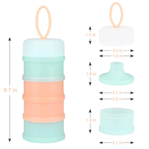 Accmor 2 Pack Baby Formula Dispenser On The Go, Stackable Formula Dispenser Formula Container to Go, Non-Spill Portable