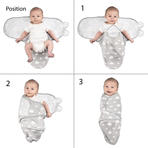 Little Seeds 0-3 3-Pack Adjustable Swaddle Blankets for Infants Months Organic Cotton Baby Swaddles for Newborn Boys