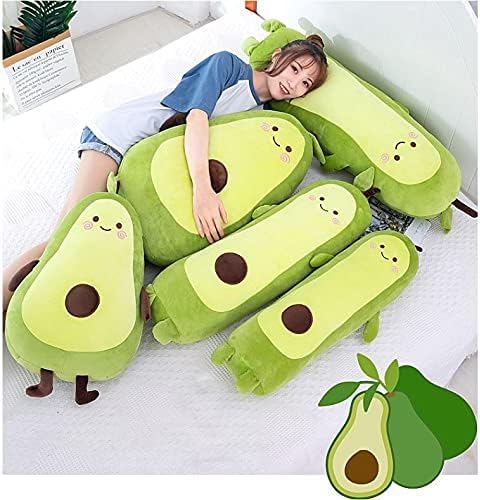 27 Inch Large Green Simulation Avocado Plush Toy Doll, Holiday Warm Gift Plush Toy Pillows (Seated-35Inch)