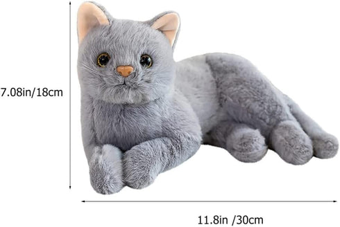 Toddmomy Plush Stuffed Cat Doll Toy, Adorable Grey Cat Stuffed Animal, Cartoon Cat Doll for Kids Home Decor and Sofa