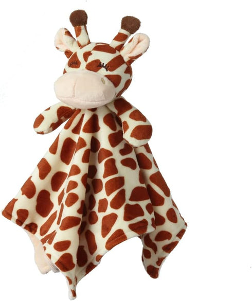 CREVENT Soft Plush Animal Face Security Blankets | Great Gifts for Birthday & Baby Shower (Brown Giraffe)