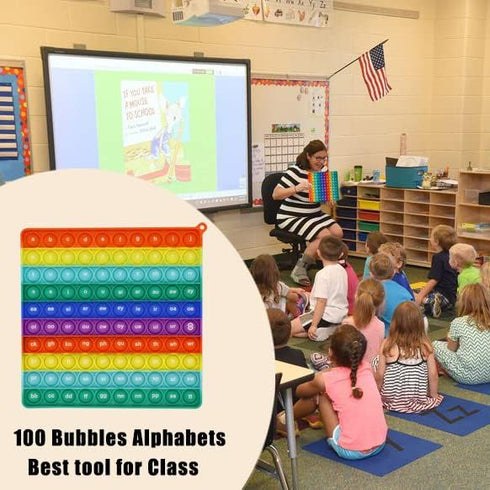 1 2 3 PETBSNVB Both Side Alphabet, Letter, ABC, Phonics Pop Board, Square Popper, Montessori Educational