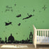 Runtoo Never Grow Up Nursery Wall Decals Quotes, Big Ben Cityscape Wall Stickers for Kids Room Baby Bedroom Decor