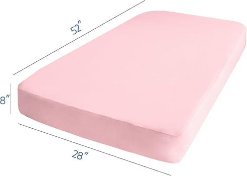 Magik & Kover 2 Pack 52" 28", Stretchy Crib Sheets for Girls, Fitted Crib Sheets for Standard Crib and Toddler Mattress