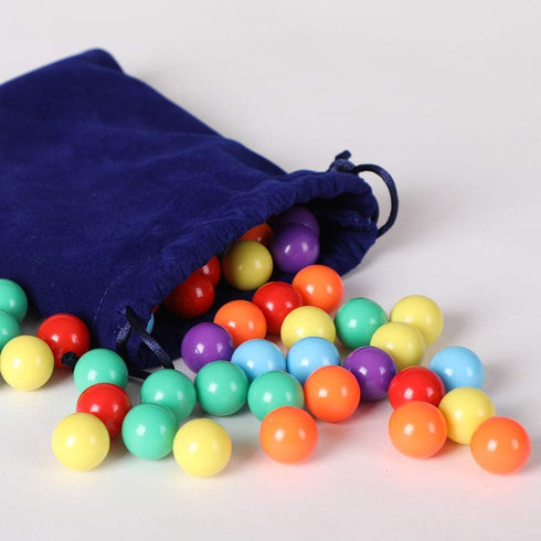 60 Pcs Game Replacement Balls for Chinese Checker - 16mm Marbles for Marble Run, 6 Colors
