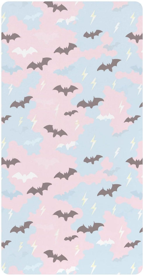 miaozhen Cotton Crib Sheets for Baby Boys Girls Comfy Breathable Bat Lightening Offwhite
