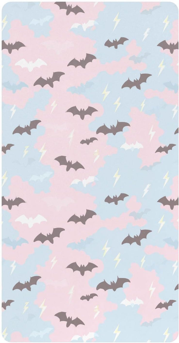 miaozhen Cotton Crib Sheets for Baby Boys Girls Comfy Breathable Bat Lightening Offwhite