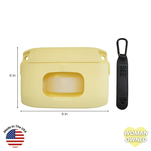Bee Babe Co. On-The-Go Wipes Dispenser, Travel Wipes Case, Includes Temporary Trash Compartment, Must Have Diaper Bag
