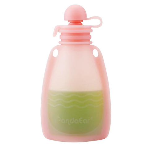 PandaEar Reusable Silicone Baby Food Pouches, 7 Pack Squeeze Pouches for Toddler Kids, BPA-Free, 5.5 oz