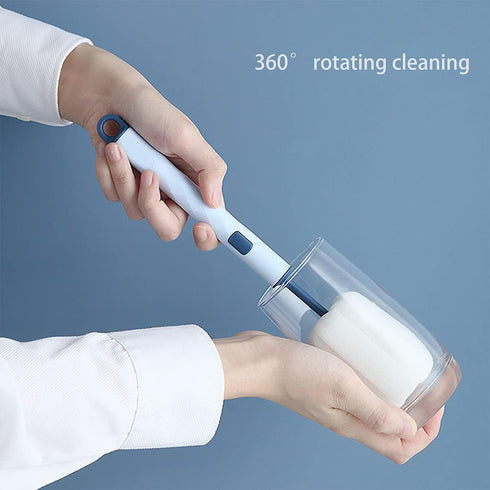 KASFDBMO 4 Sponge Cleaning Brush Long Handle Milk Bottle Cup Cleaner For Winebottle Coffee Tea Mugs Colors, White