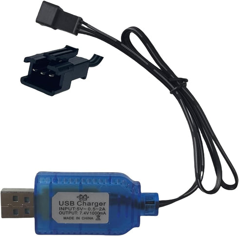 BaiWeiDun 7.4V USB Charger Cable with SM-3PIN Plug Compatible RC Car RC Plane