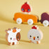 Janod Farm Wooden Animal Car Train Push and Go Playset - For Ages 18 Months to 3 Years (J03316)