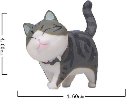 9 Pcs Cute Miniature Cat Figure Toys, Animal Characters Collection Playset, Cake Topper, Plant Decoration