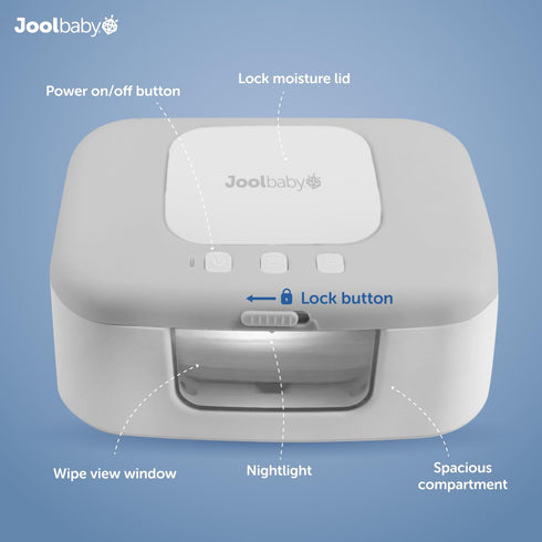 Jool Baby TinyBums Wipe Warmer & Dispenser with LED Light - Gray