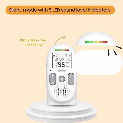 CHILLAX 360 4-in-1 6.0 Baby Audio Monitor | Digital Baby Monitor with Night Light, Sound Machine, Temperature Sensor