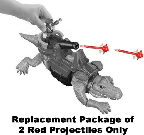 Imaginext Crocodile Playset Replacement Parts - Walking Croc and Pirate Figure with 2 Red Projectiles