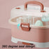countertop Baby Bottle Drying Rack Storage, Large Nursing Bottle Storage Box Organizer with Cover, Portable Kitchen