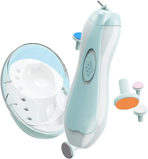 Rabbfay Electric Baby Nail File Trimmer, Safe Infant Nail Filer with Light, Battery