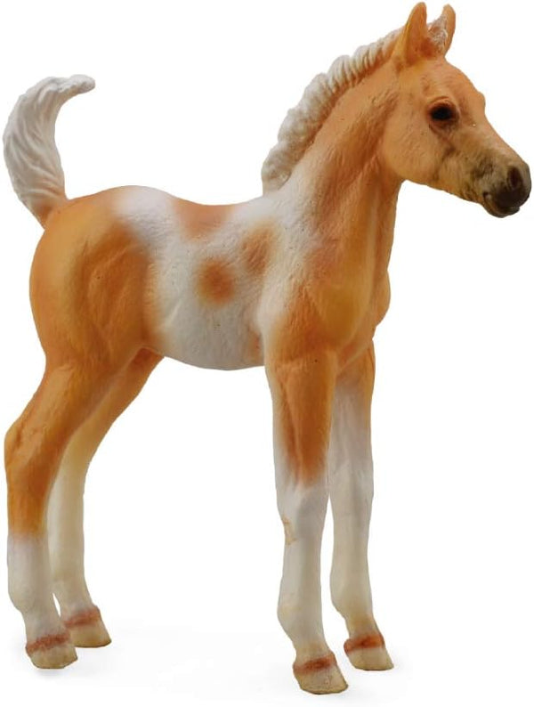 Collecta Horses Pinto Foal - Standing Palomino Toy Figure, Multi-colored, 2.6"L x 3.1"H