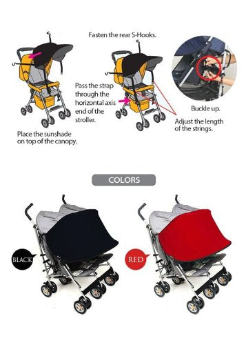 Manito Twin Stroller Sun Shade - Bright Red