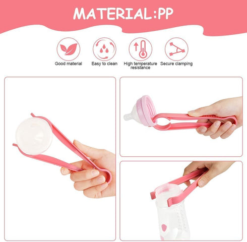 Baby Bottle Tong, Anti-Slip Pacifier Bottle Tongs, Silicone Baby Safety Bottle Holder, Scissor Design Multi-Functional