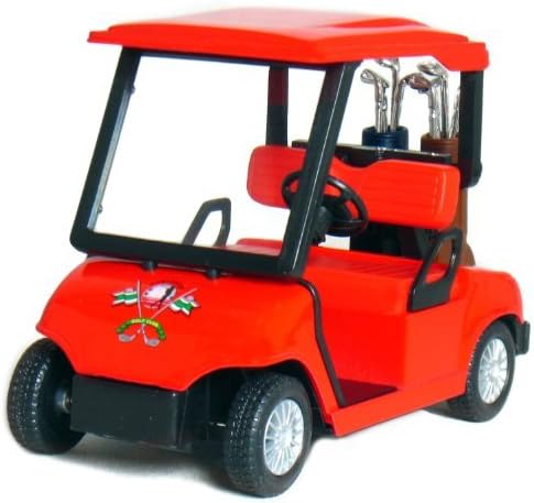 KiNSFUN Red Golf Cart 4½" Die Cast Metal Model Pullback Action Toy