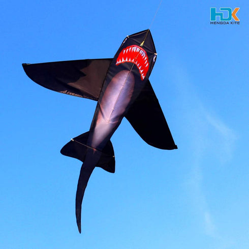 HENGDA KITE for Kids, Lifelike Black Shark Kite, Single Line Kite Flying for Children
