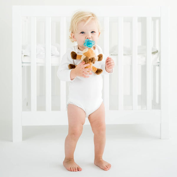 PaciBuddy Deer Pacifier Holder - Plush Toy with Detachable Pacifier & Universal Adapter for 0+ Months