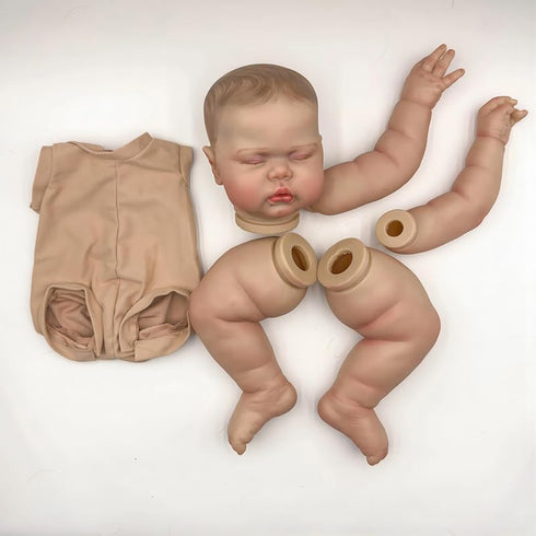 24Inches iCradle Hand Draw Hair Already Painted Kits Realistic Reborn Baby Doll Parts with Detailed Painting Veins