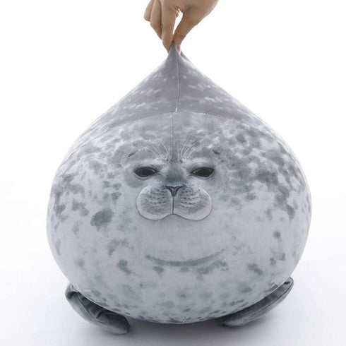 Cute Blob Seal Pillow, Chubby Soft Plush Hug Pillow Stuffed Animal Toy (Gray, 11.5")