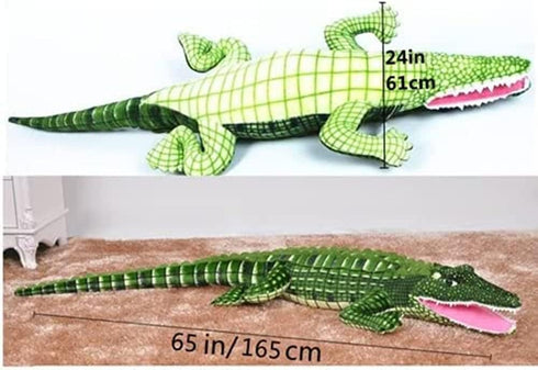 JOSON 65" Long Oversized Ferocious Stuffed Animal Plush Toy Alligator Simulation Crocodile
