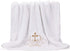 My Baptism Baby Christening Dedication White Blanket with Embroidered Cross Premium Soft