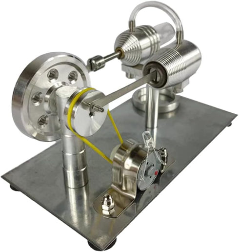 Qing Shuang Stirling Engine Steam Engine Physics Experiment, Educational Toy Generator with Colorful LED