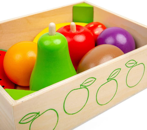 Set Bigjigs Toys Wooden Fruit Storage Crate - Role Play Food