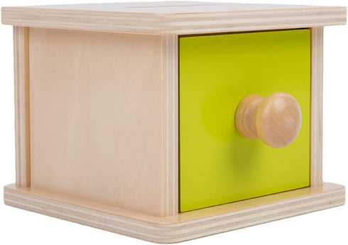 Adena Montessori Coin Box, Yellow-Green Door Baby Toys for 6-12 Months 1-2 Years Old Toddlers