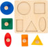 Montessori Multi Shape Wooden Puzzle Toy, Jumbo Wood Peg Educational Basic for Baby Toddler (5 Geometry Shape)