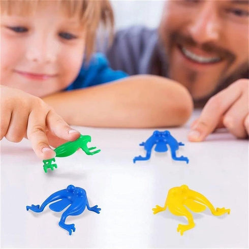 10 Pcs Multicolor ABS Jumping Frog, Colorful Bounce Fidget, Creative Stress Reliever Educational Gags and Joke Toys