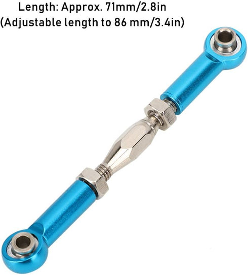 RC Pull Rod Set, 6Pcs Adjustable Aluminum Alloy Turnbuckle Links for RC Hobby Car Model (Blue) Plastic Push Rods