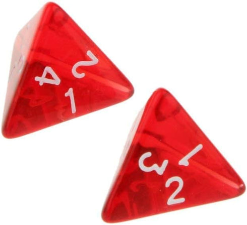 5PCS Polyhedral Dice 20mm D4 for Dungeons and Dragons DND RPG MTG Table Games Red with Black Bag