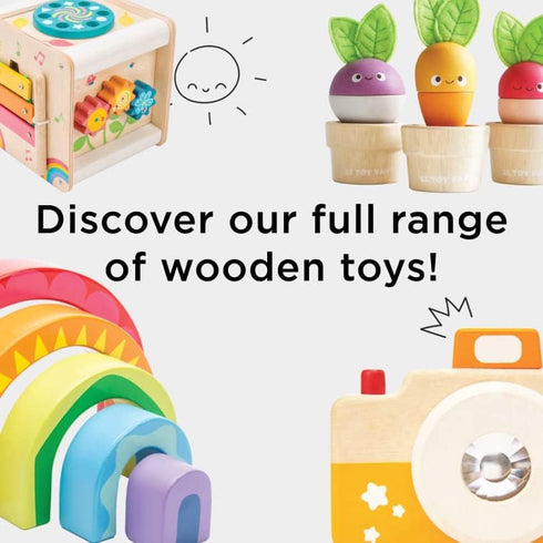 Le Toy Van Educational Wooden Building Blocks - 60 Piece Montessori Style Toy for 12 Months and Up