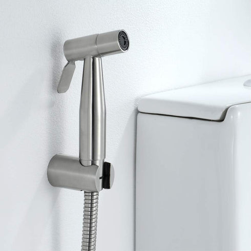 XKHLQLPEF Set Bidet Sprayer with Single Cold Water Stainless Steel Portable Cloth Diaper Washer Shower Sprayer Wall