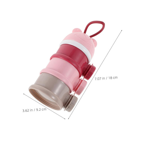 Colorful Three Layer Formula Storage Container for Travel Airtight Seal Easy Dispensing Snack Holder with Individual