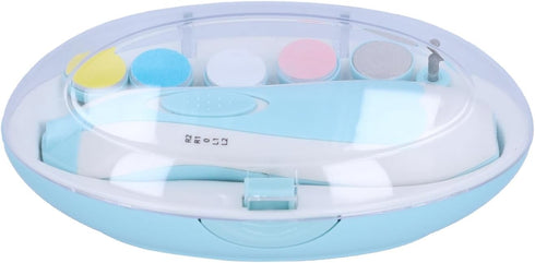 Trimmer 0-3 6 Baby Electric Nail Kit with LED Light, Safe Newborn Nail File Clippers for Years, Portable, Light Blue