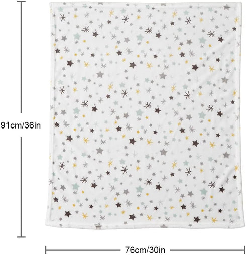 Bunnikins & Clover Lightweight Plush Flannel Baby Blanket - Super Soft Floral Fleece for Crib and Toddler Bed