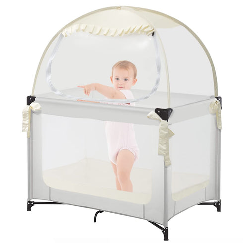 L RUNNZER Pop Up Pack N Play Tent, Baby Net to Keep Toddler in,
