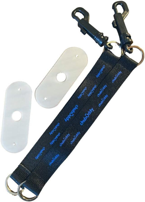 CHU-BUDDY Chew Holder, Black Screen Print, Black Tether, Natural Strap