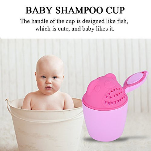 GLOGLOW (Pack of 2) Shampoo Rinse Cup Waterfall Shampoo Rinser for Kids, Cute Cartoon Shower Bathing Flusher Protection