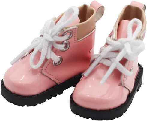 niannyyhouse Plush Doll Boots Leather Shoes 20cm Length 5.5cm Doll Accessories Dress Up (Pink)